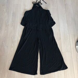 New York & Company Black Strappy Jumpsuit